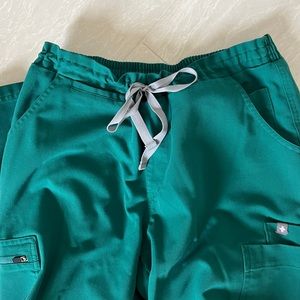Small Forest Green Figs Yola Skinny Scrub Pants